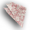 Woven silk pocket square - red/ivory-cream