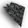Woven silk pocket square - black/silver