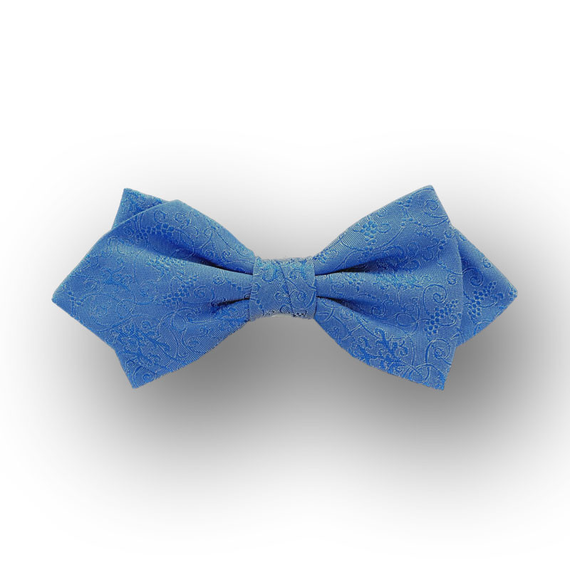 Men's bow tie woven silk - sky blue - pointed shape