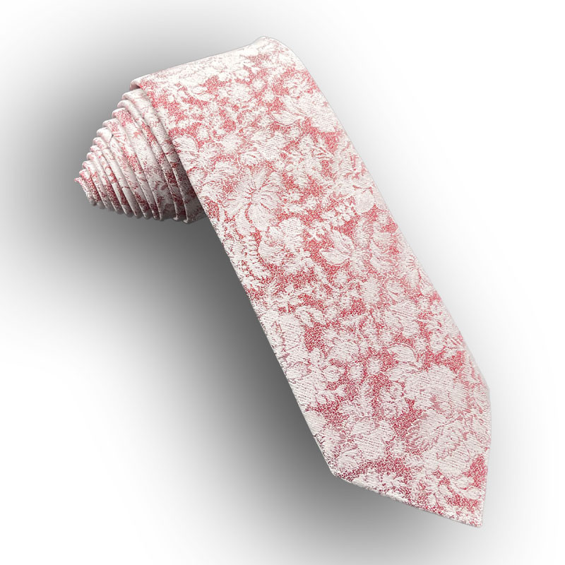 Woven silk tie - rosé ivory/white