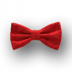 Men's bow tie woven silk - red - straight shape