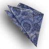 Woven silk pocket square - blue/white