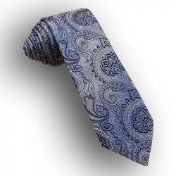 Krawatte blau / weiß aus Seide