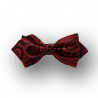 Men's bow tie woven polyester - bordeaux black - pointed shape