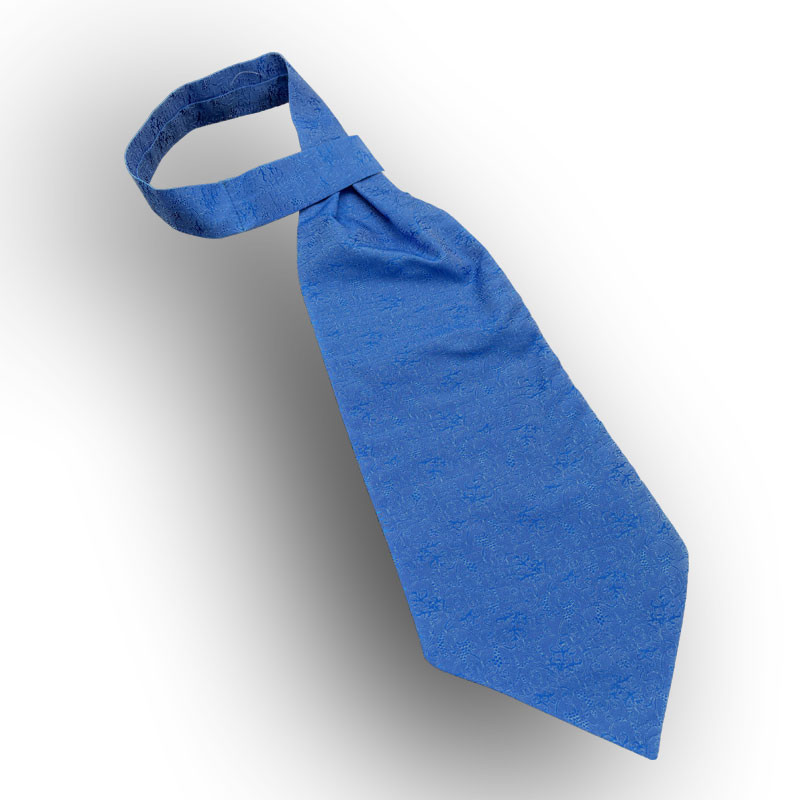 Woven silk ascot - royal blue